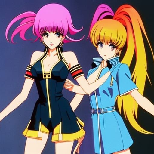 Anime Girl in 80s Fashion Style