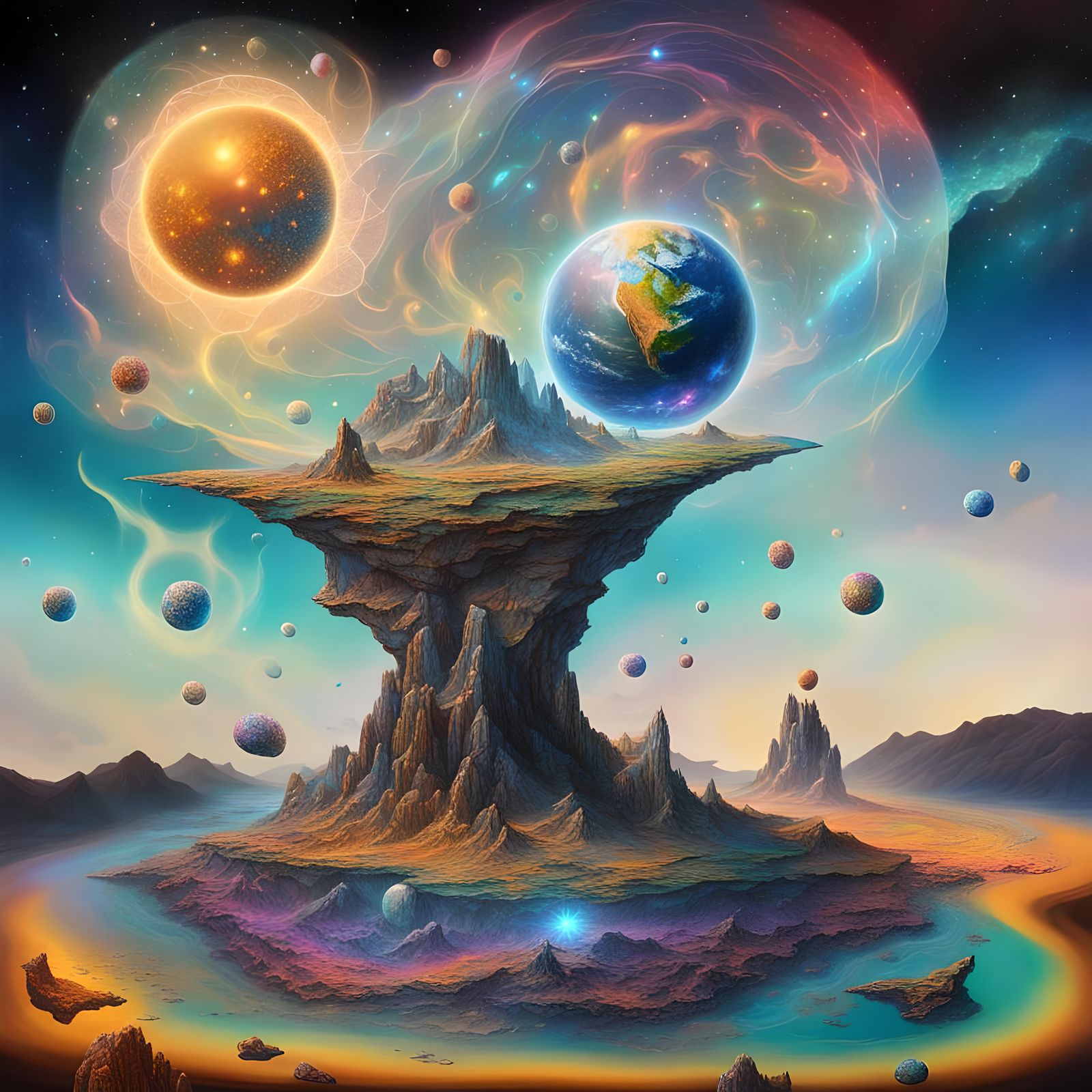 Cosmic Ego Dissolution: Holographic Astral Illustration