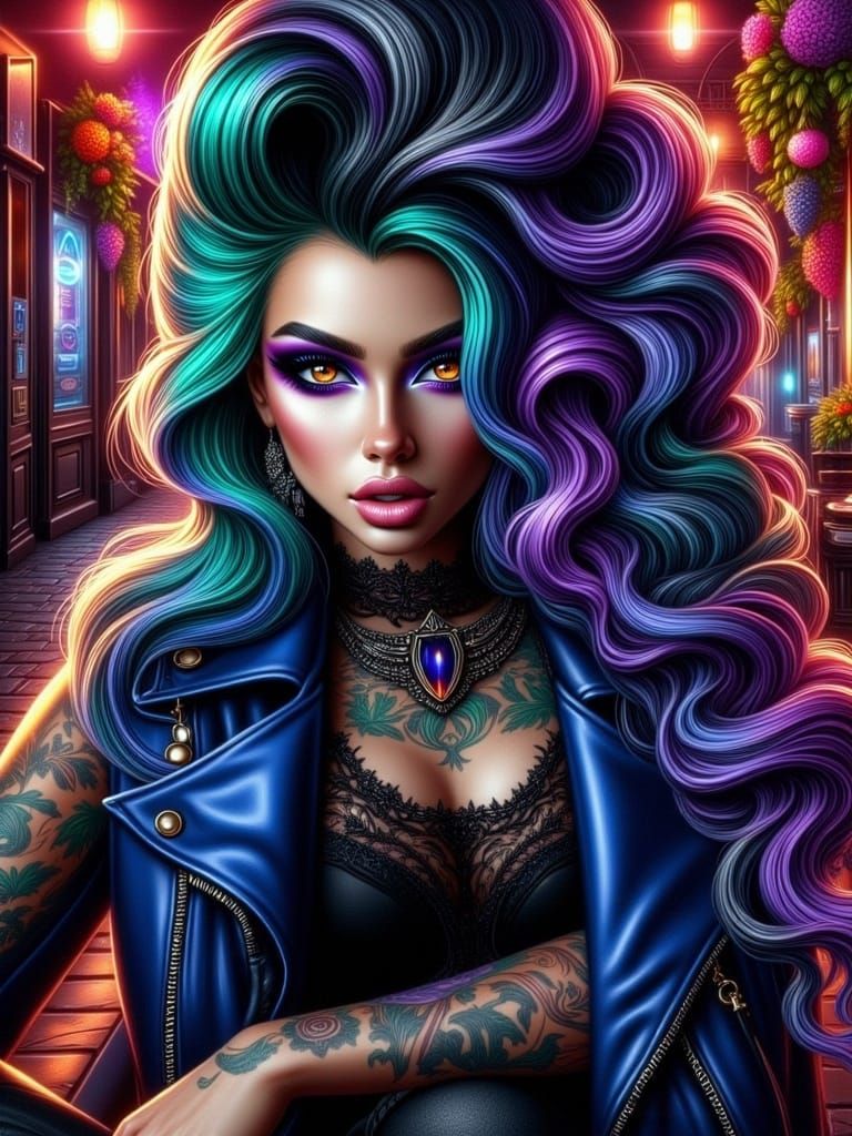 Cyberpunk Sorcerer Airbrushed in Oil