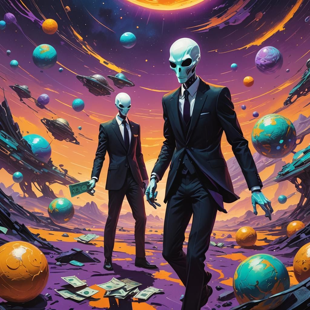 Man Rolls in Cash on Alien Planet in UE5