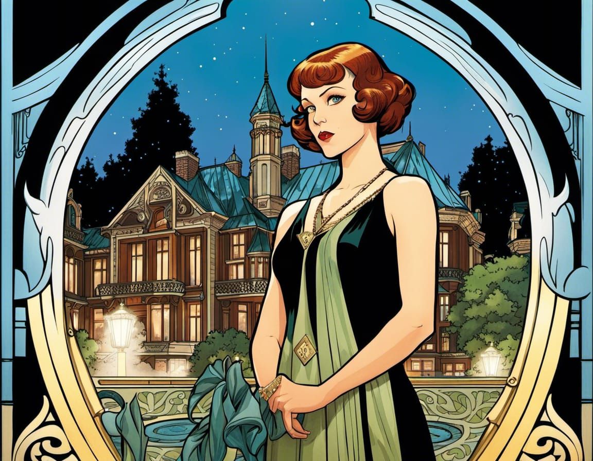 Art Nouveau Graphic Novel Illustration