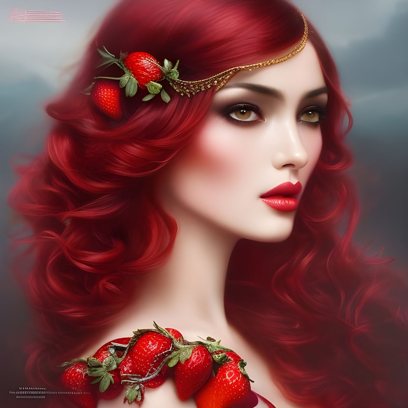 Strawberry Princess Concept Art in Dark Fantasy Style