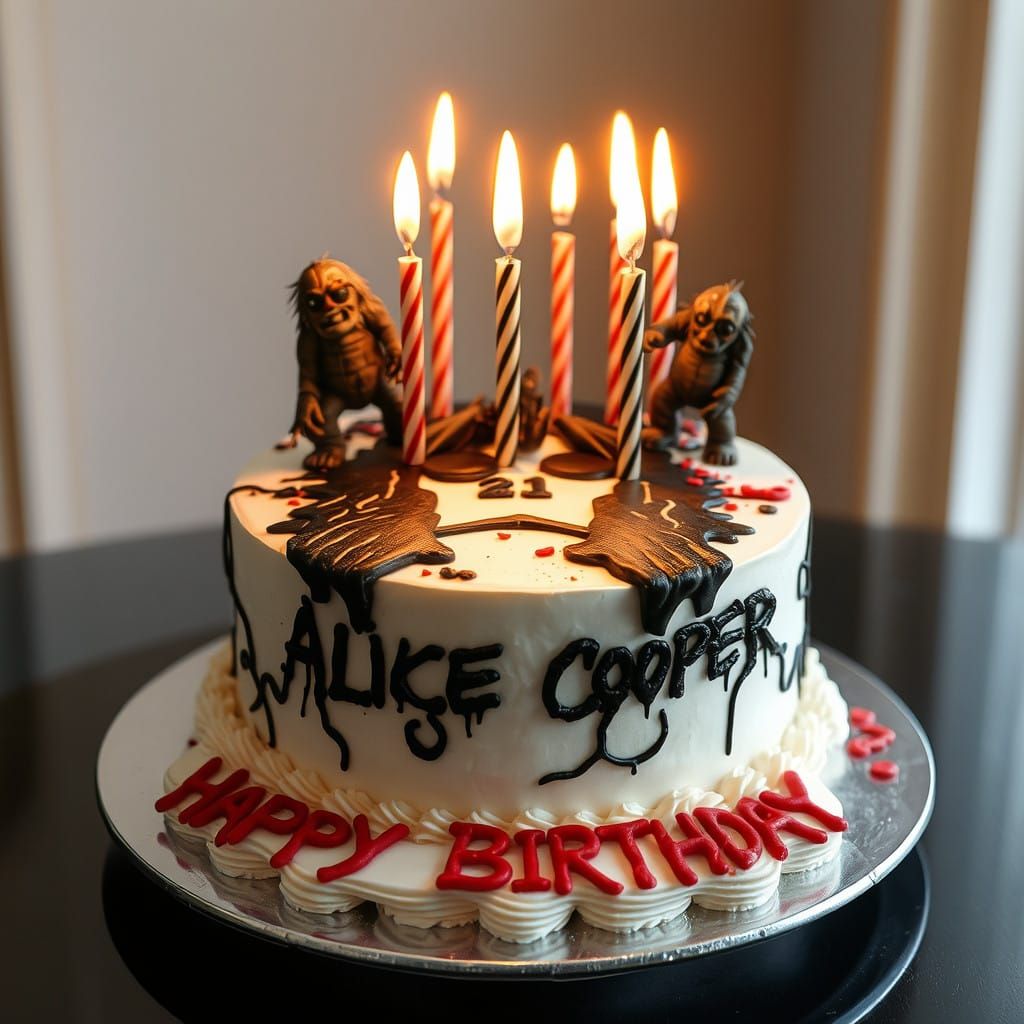 Alice Cooper Birthday Cake in Gothic Style
