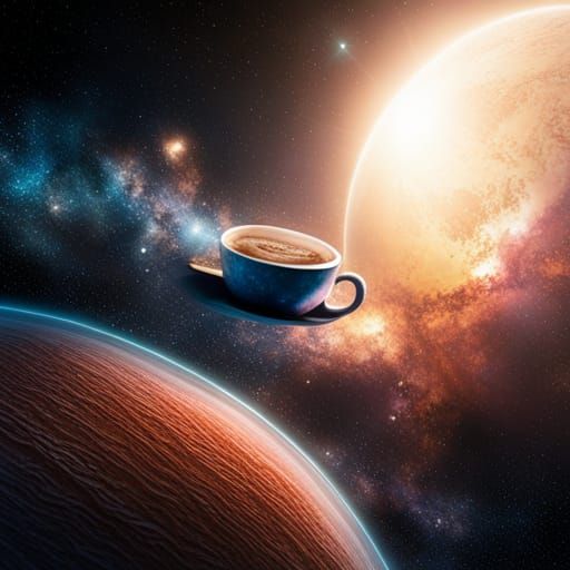 Coffee Shop Amidst a Galaxy