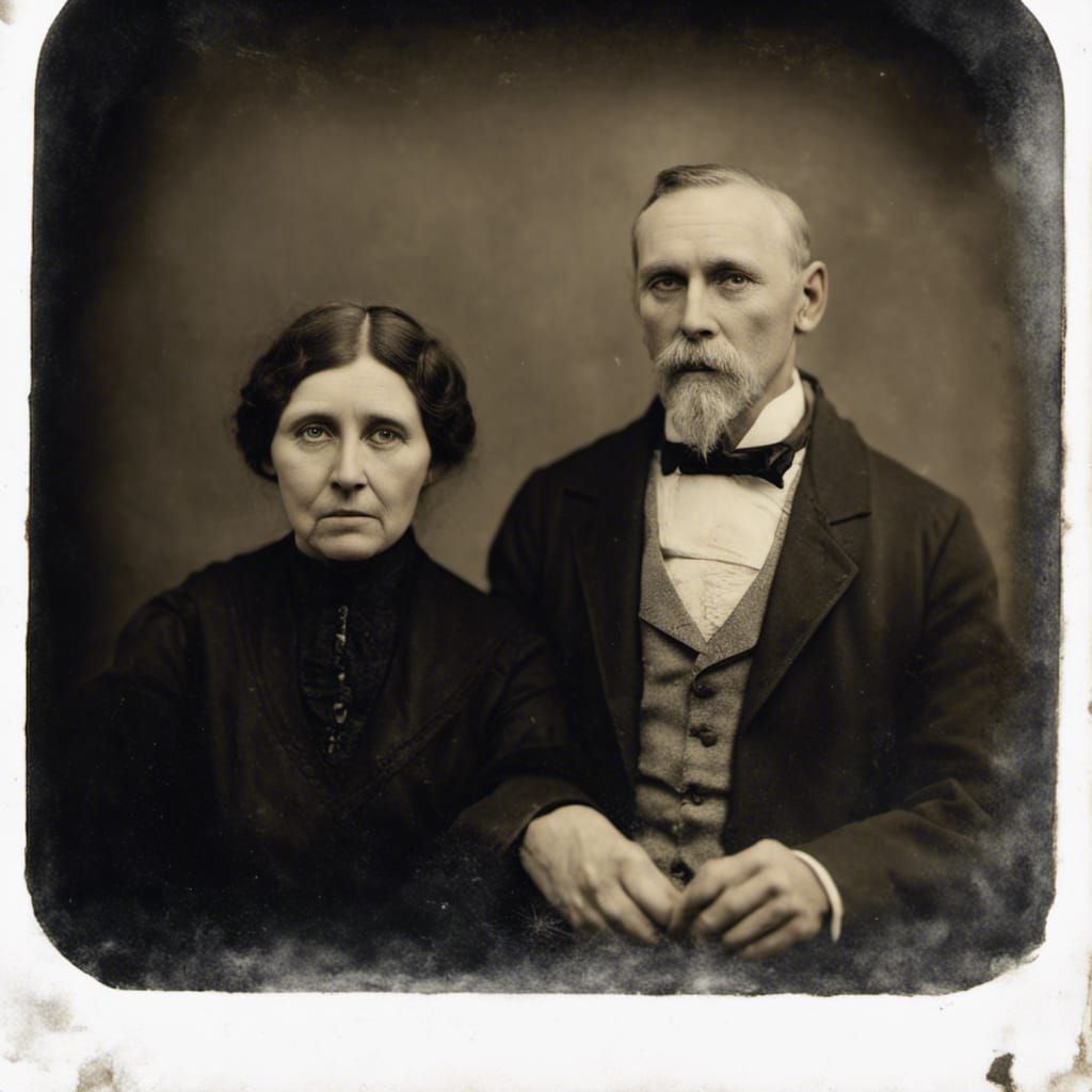Victorian Couple Portrait in Ghost Photography Style