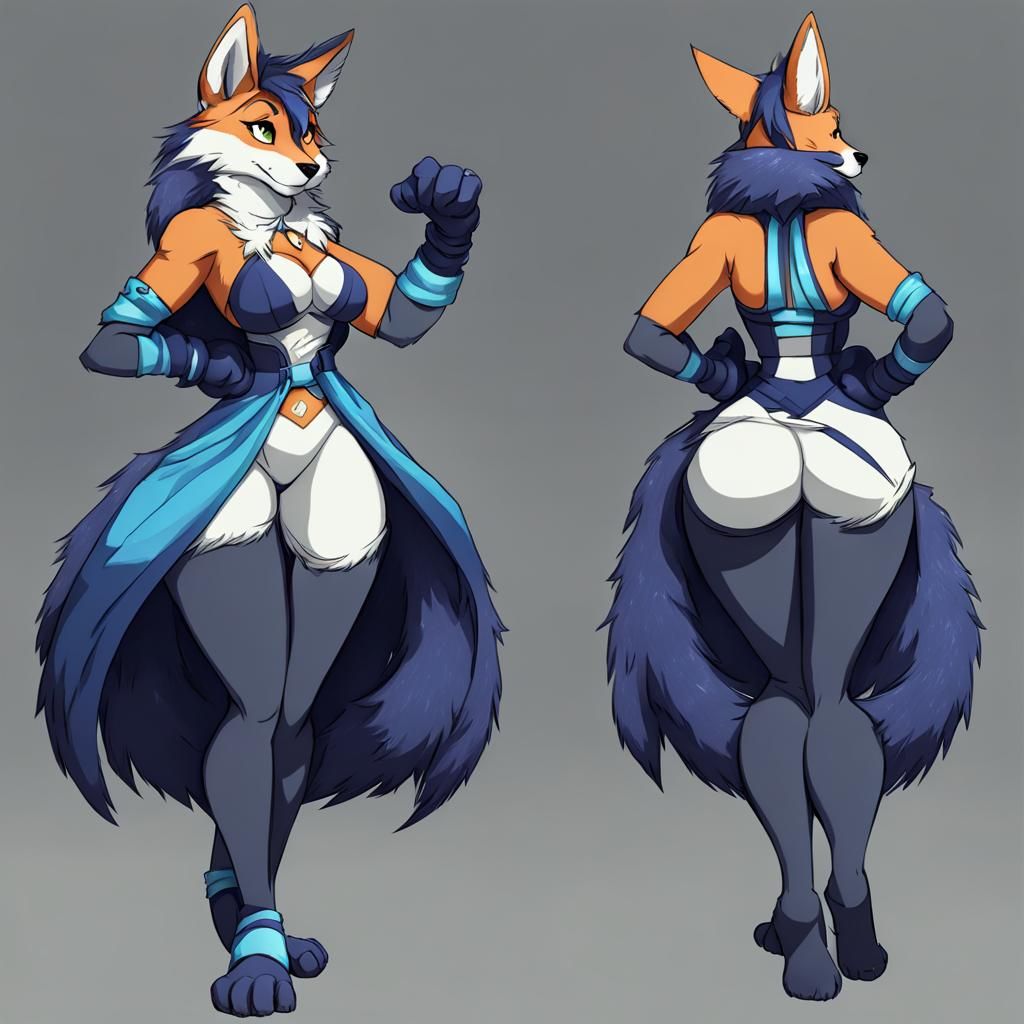Female Anthro Furry Character Illustration