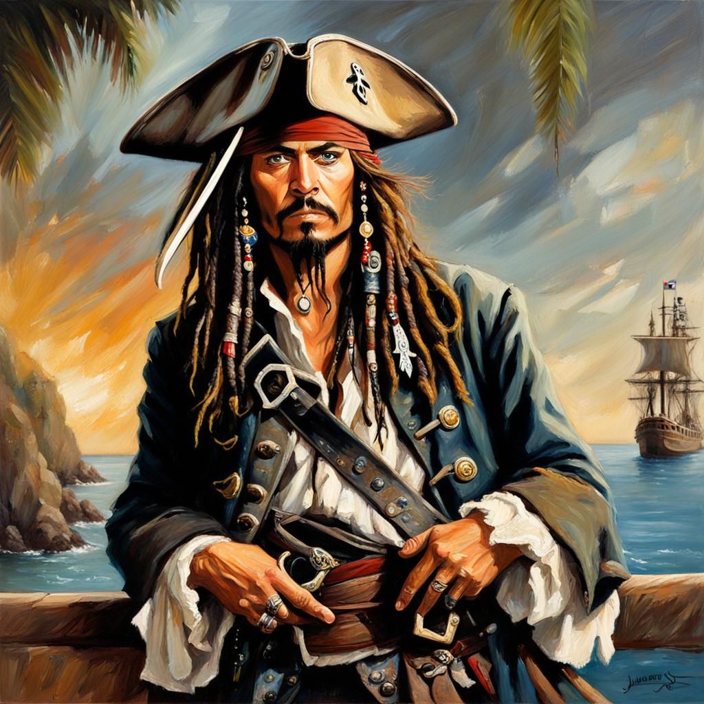 Captain Jack Sparrow: Oil Painting Portrait