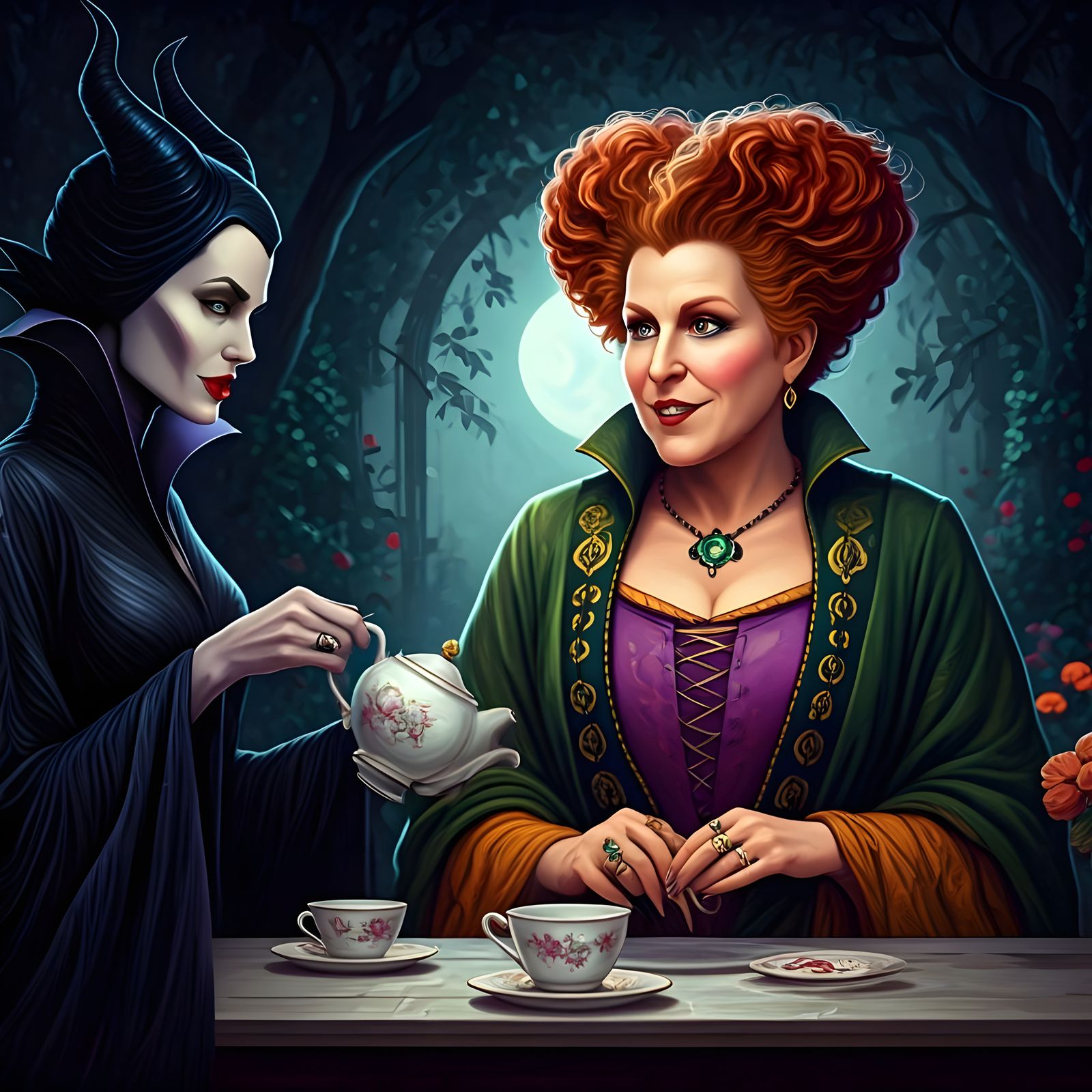 Witches Bette Midler & Angelina Jolie At Conspiracy Tea Part...