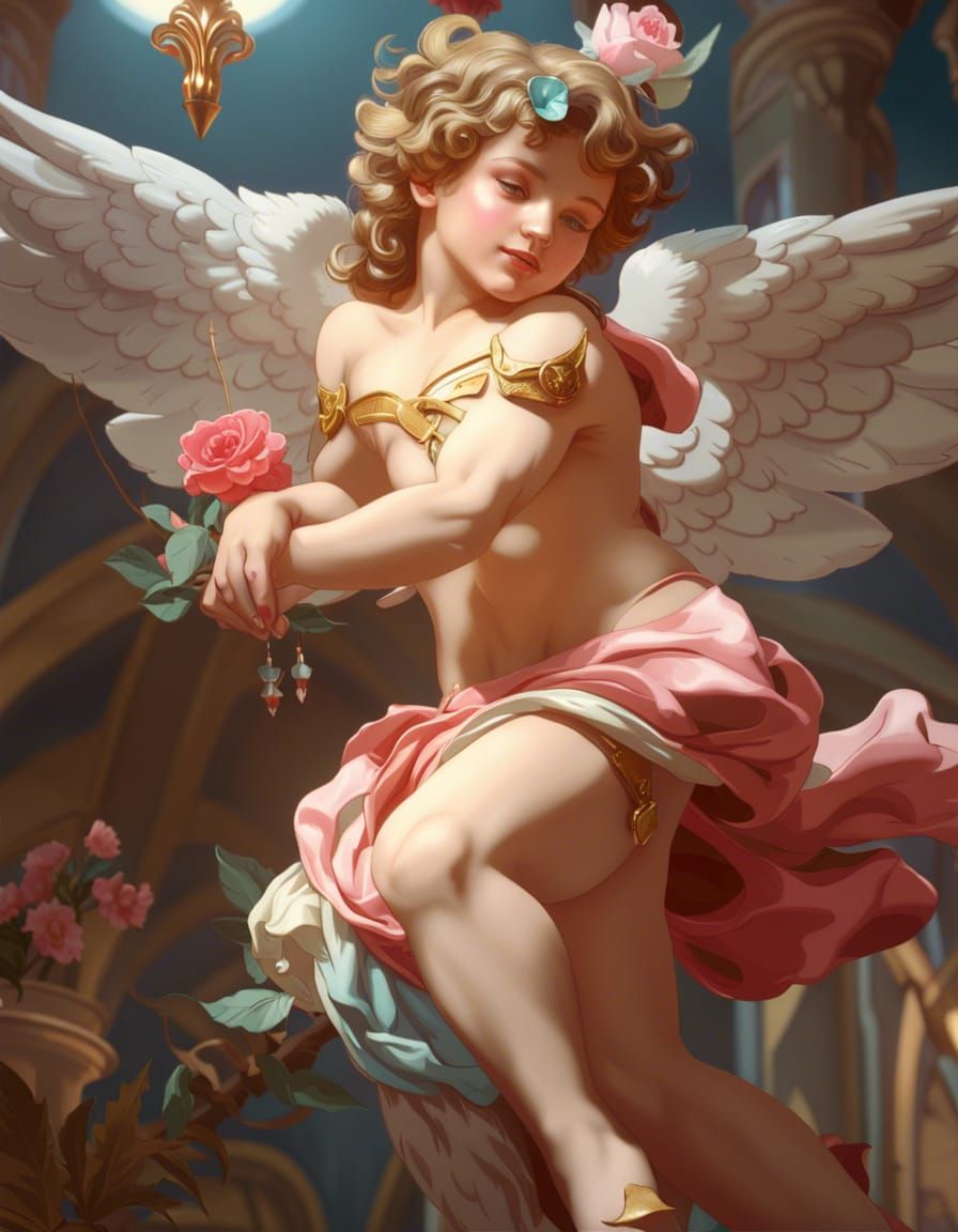 Cupid in the Style of Boucher: Detailed Concept Art