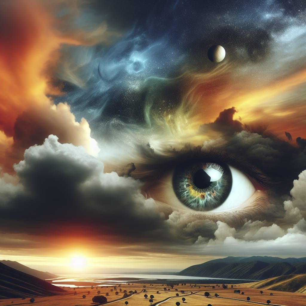 Surreal Atmospheric Perspective of Earth and Sky