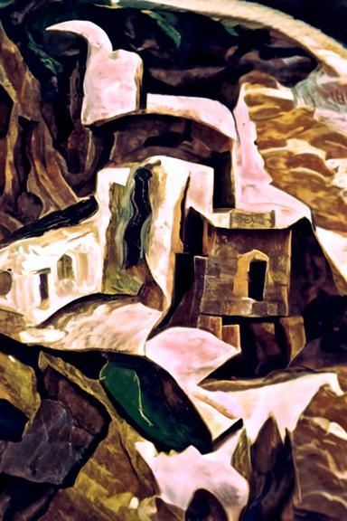 Mountain Monastery in Cubist Style