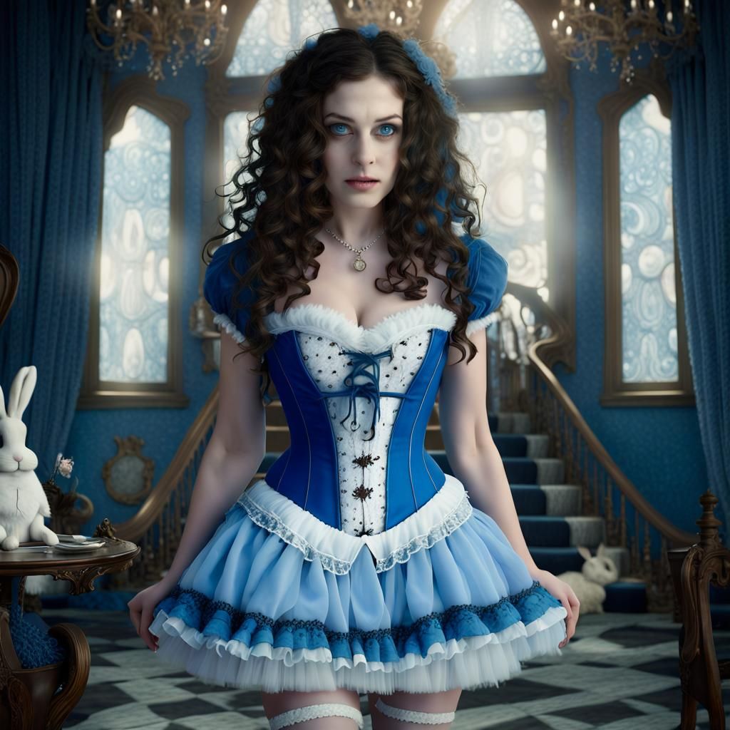 Alice in Wonderland with Haunted Look, Digital Painting