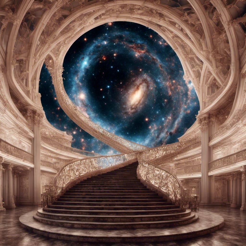Cosmic Stairway to Heaven in Starry Night