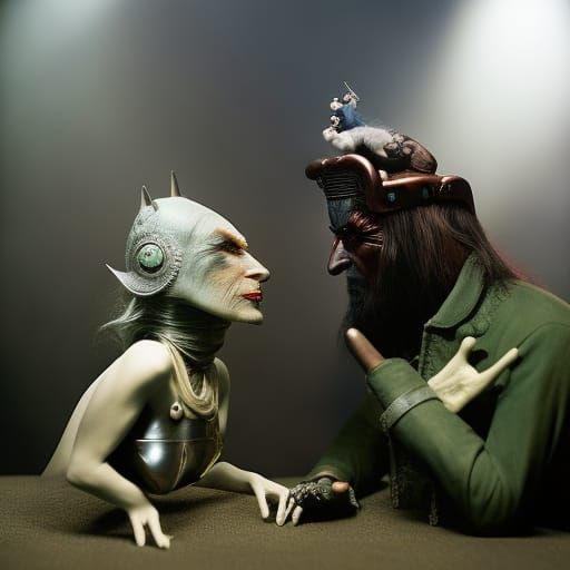 Nightmarish Stopmotion Creature in Dystopian Landscape