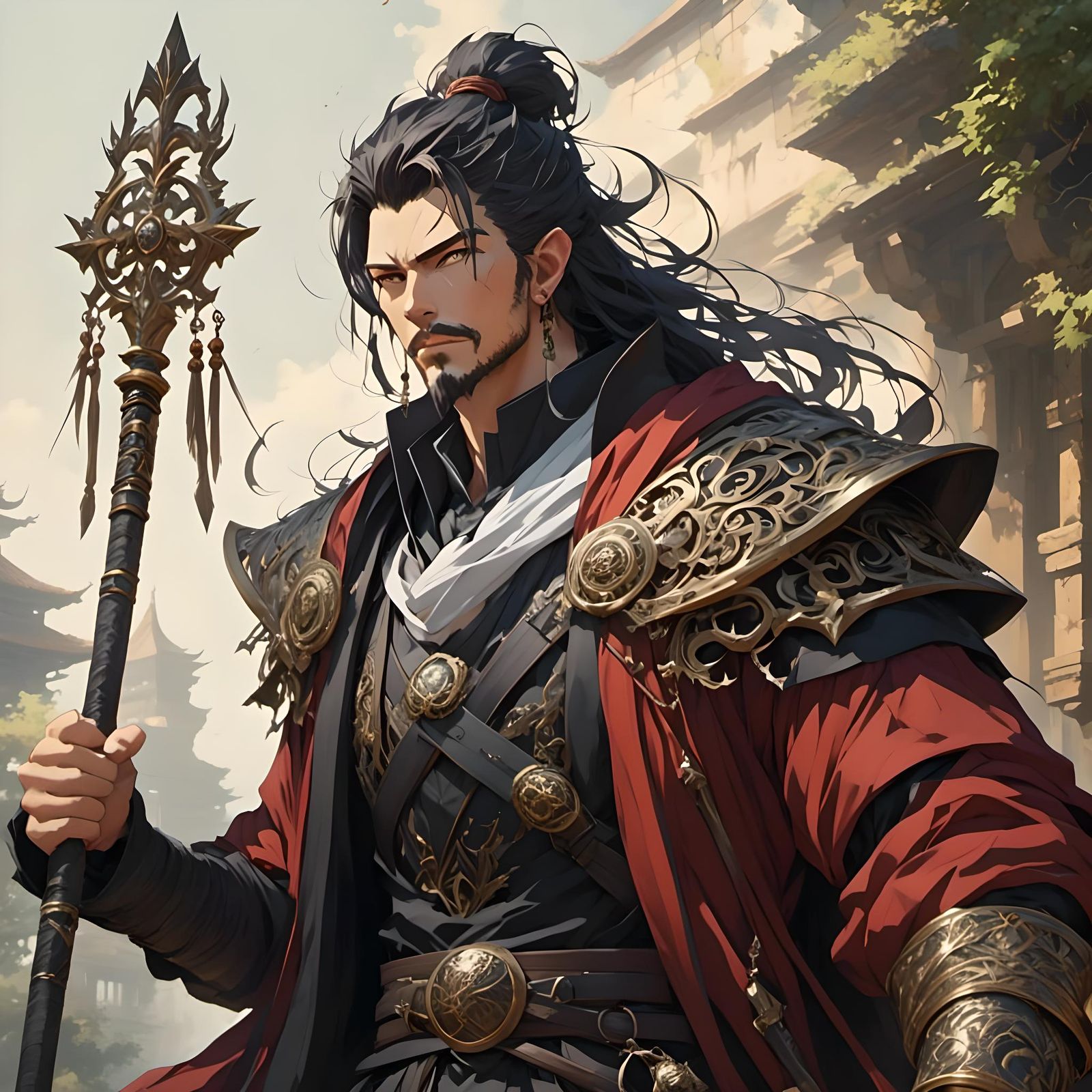 Handsome Warrior with Piercing Eyes