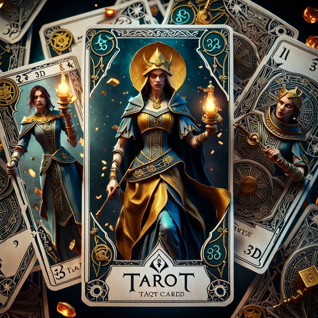 Tarot Card Characters Emerge in 3D Cinematic Scene