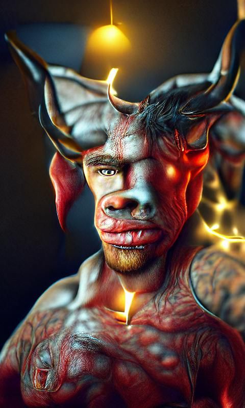 Hyperrealistic 3D Portrait of the Demon Furcas