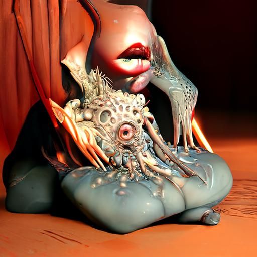 Lovecraftian Solar-Punk Demon in Photorealistic 3D