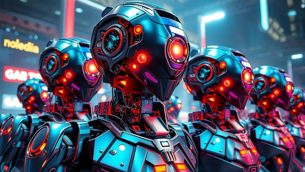 Futuristic Cyber Robots in Detailed Sci-Fi Concept Art