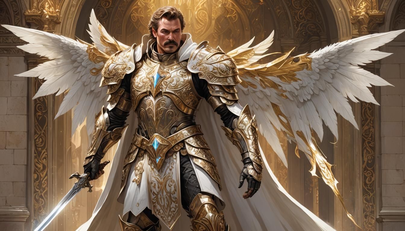 Paladin with Radiant Wings in D&D Style