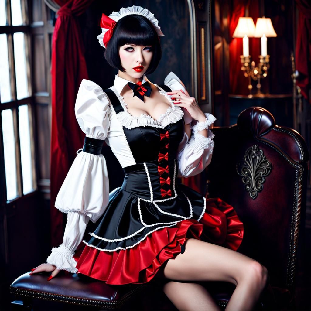 Gothic French Maid in Royo Style