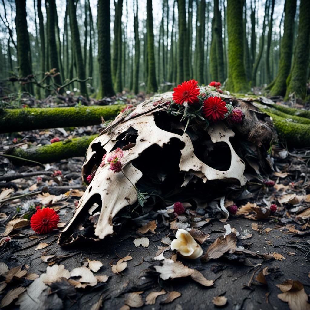 Floral Bloom Carcass: Nature's Cycle