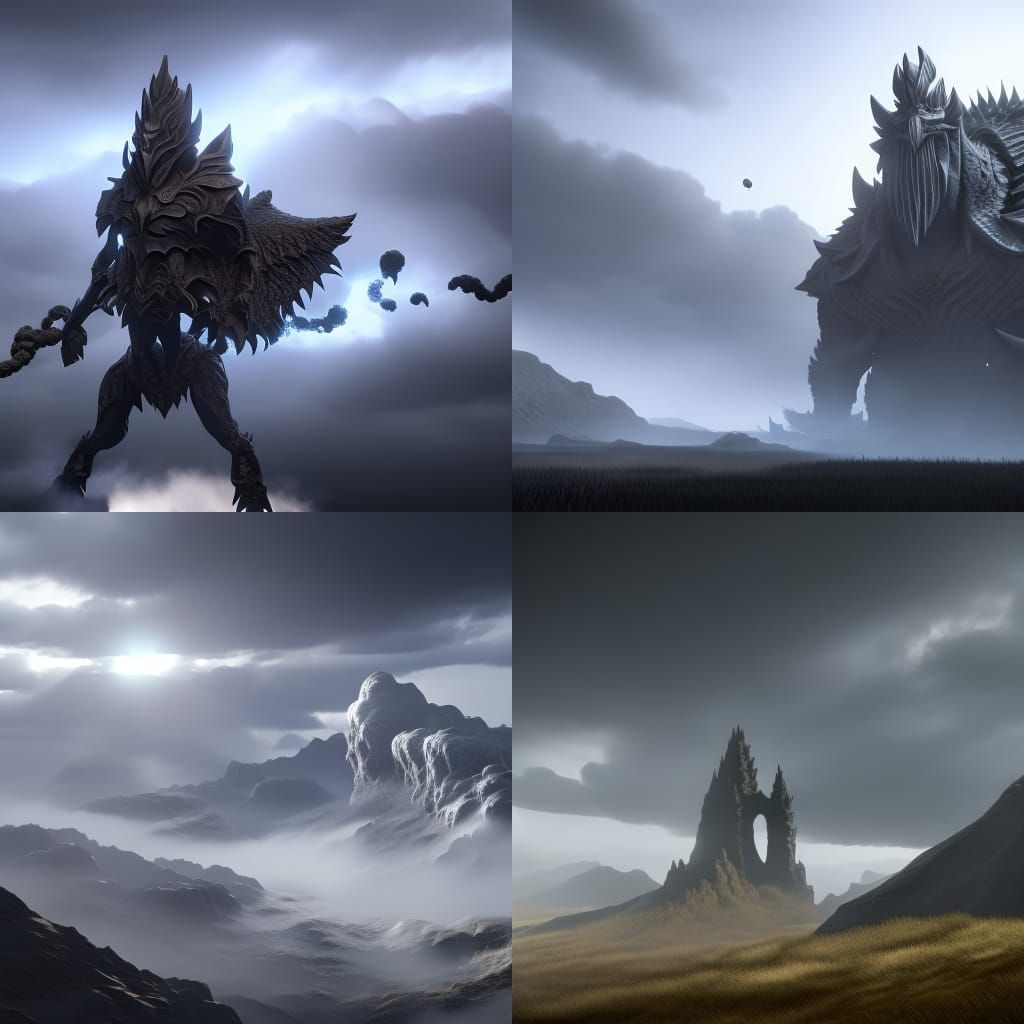 Monster Clouds in Dark Fantasy Concept Art