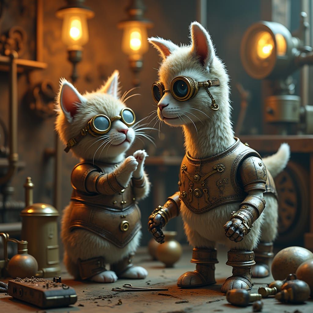 Steampunk Cats Building a Robotic Alpaca