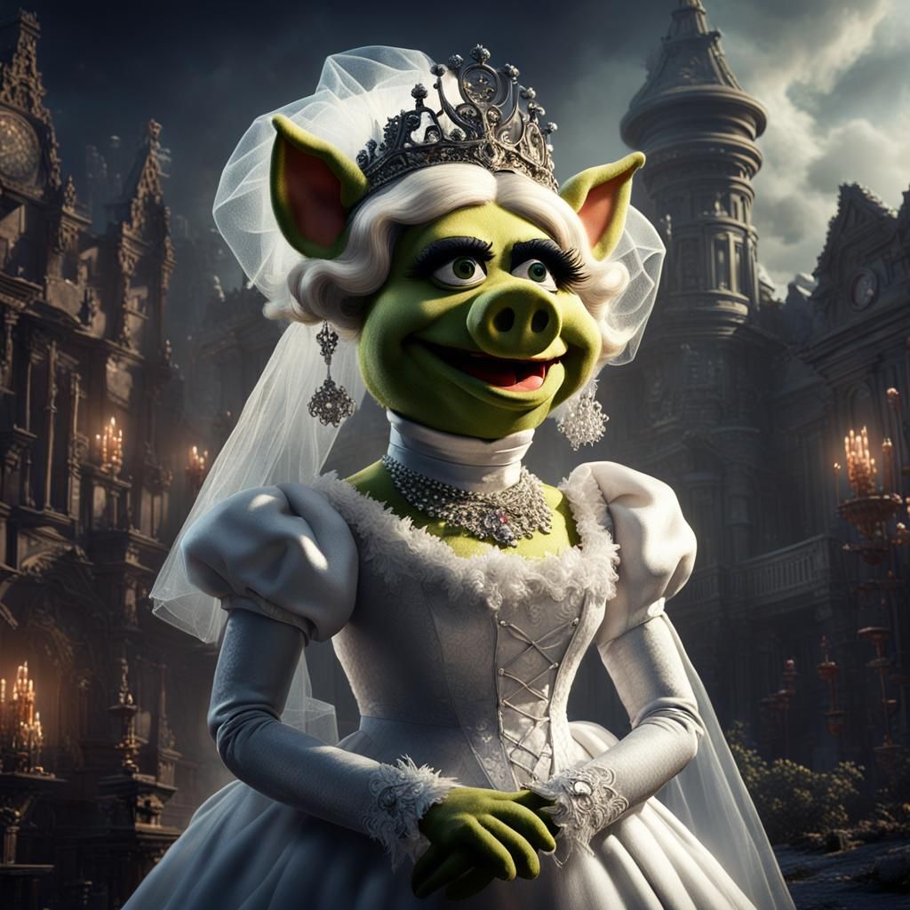 Miss Piggy as Bride of Frankenstein