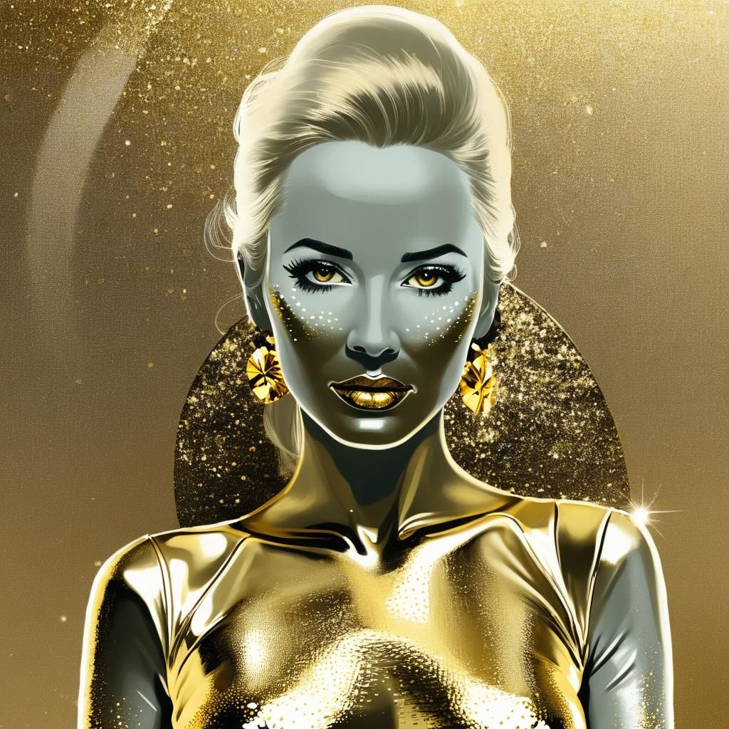 Portrait of Woman with Golden Hair