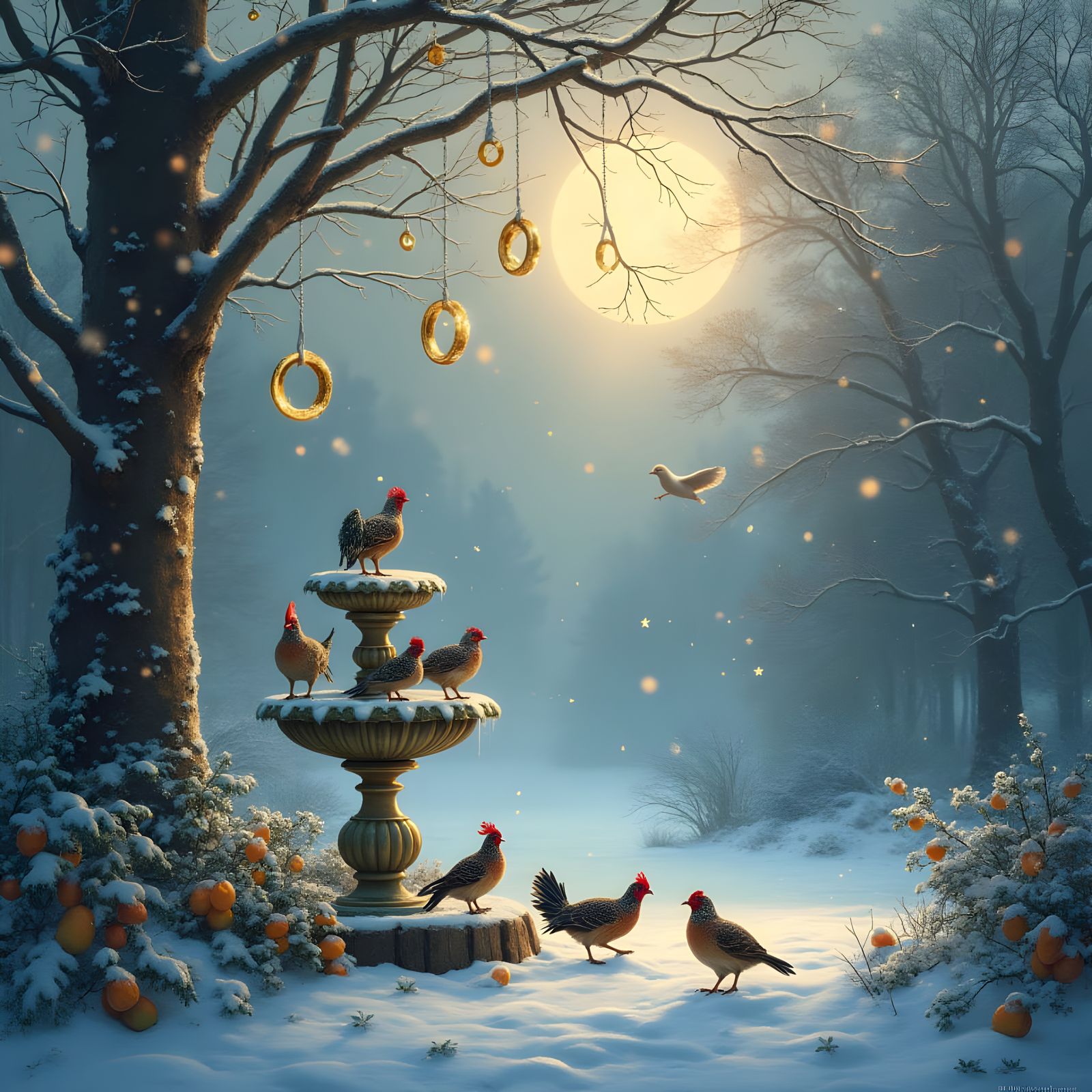 Winter Wonderland Scene in a Cyberpunk Aesthetic