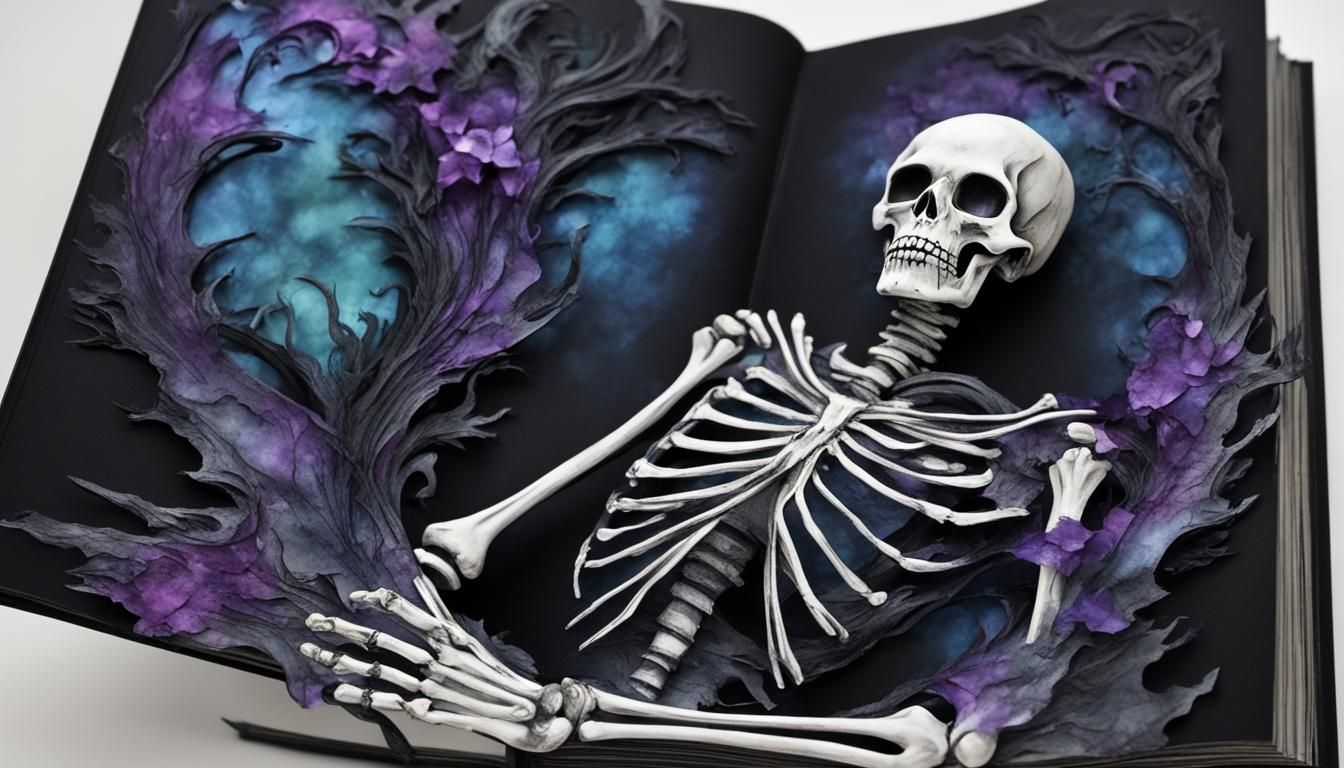 Gothic Pop-Up Book: Skeleton Fairy in Alcohol Inks