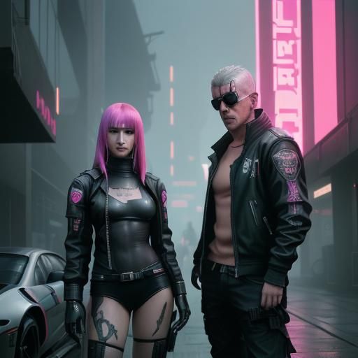 Hanzel and Gretyl in Cyberpunk 2099 Neon City