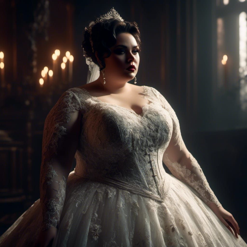 Gothic Bride in Volumetric Lighting Style