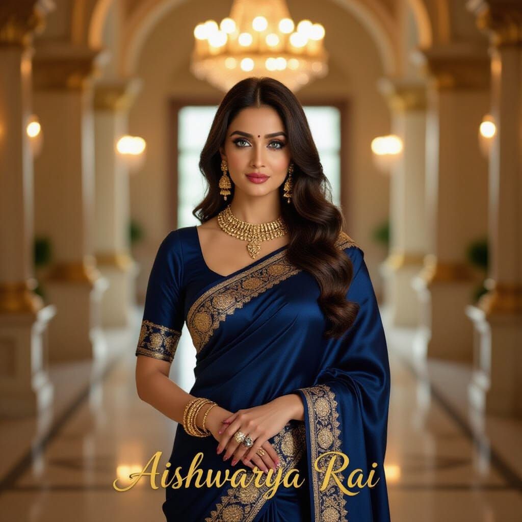 Stunning Bollywood Actress in Palace: Photorealistic Portrai...