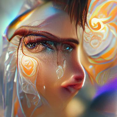 Heartbroken Alien Crying: Hyperdetailed Concept Art