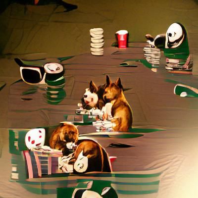 Dogs Playing Poker Generated by AI