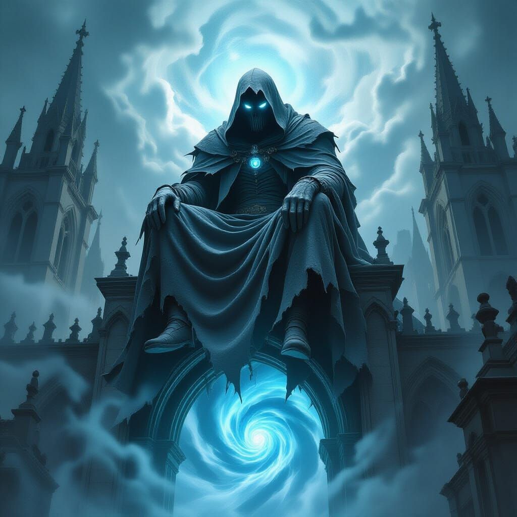 Ethereal Gargoyle Guardian of Gothic Cathedral