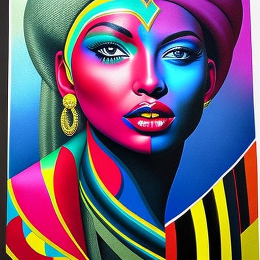 Egyptian Body Art Tattoo in Digital Graffiti Style