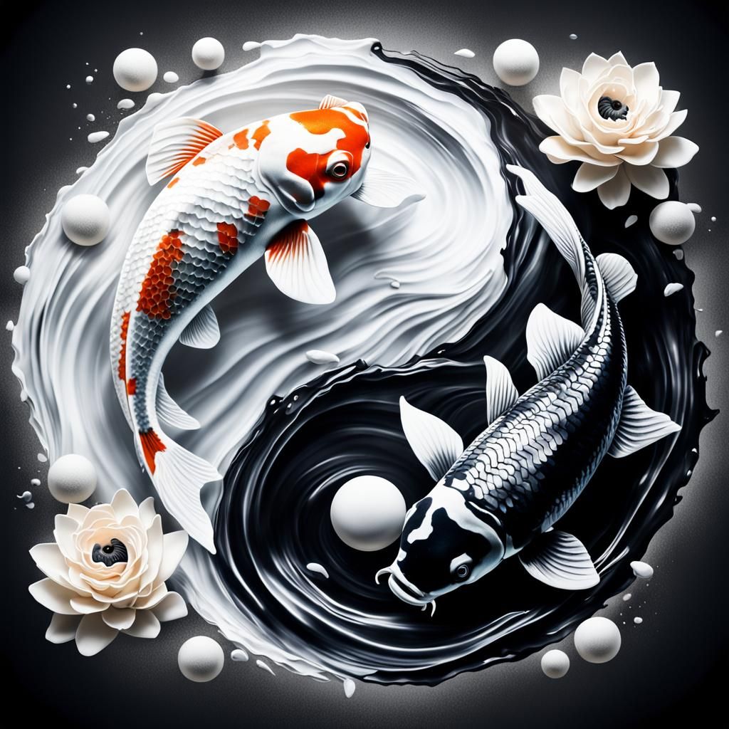yin yang koi fish
