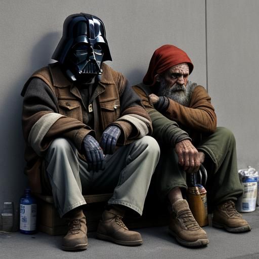 Homeless Star Wars Characters: An AI Interpretation