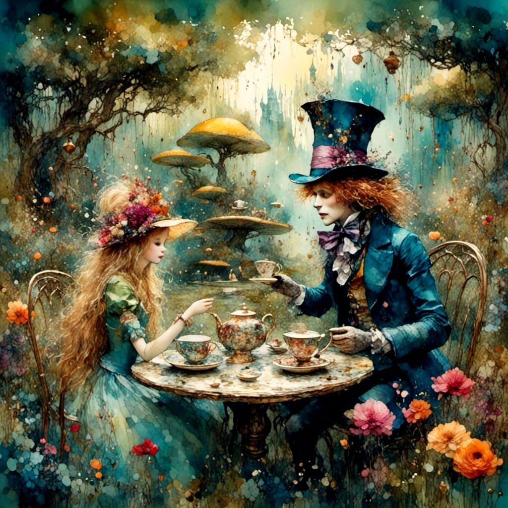 Alice in Wonderland Tea Party: Digital Matte Painting
