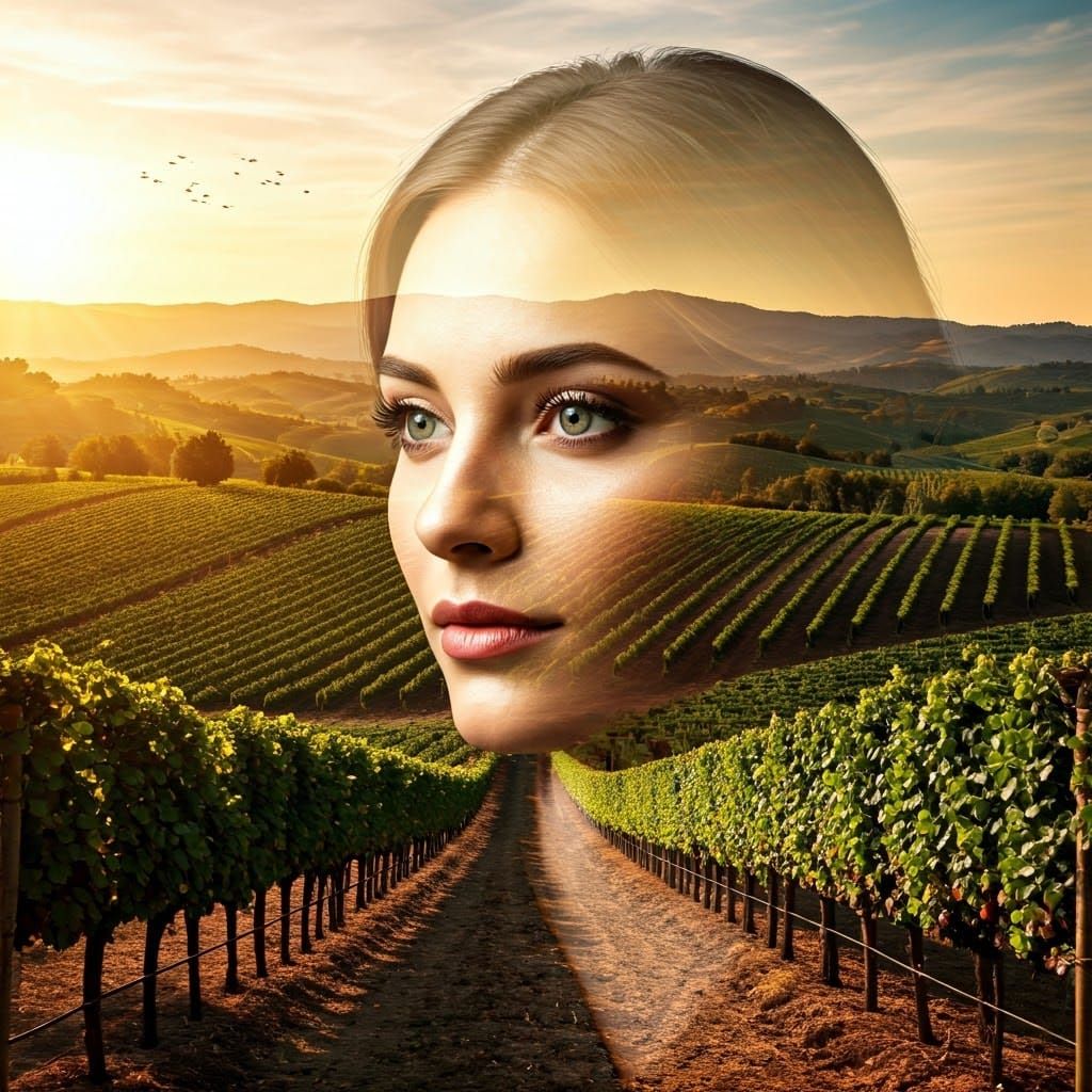 Double exposure vineyard beauty