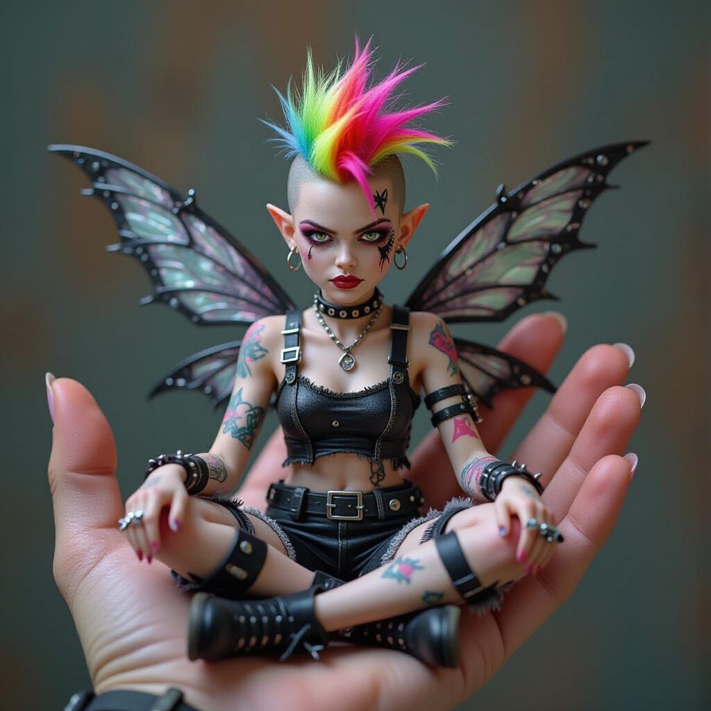 Punk Anti-Fairy Portrait in Hyper-Realism