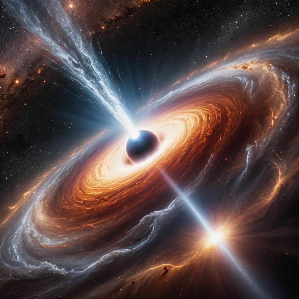 Light Bends to Black Hole: A Hyperrealistic Space Scene