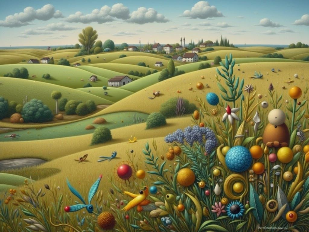 Surreal Rural Landscape Inspired by Salvador Dali