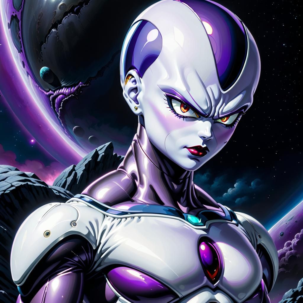 Frieza Portrait: Expressionist Art on Alien World