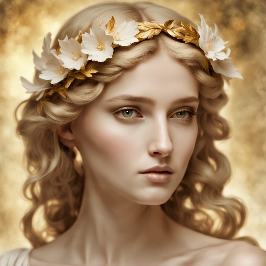 Ethereal Goddess in Ancient Greek Style