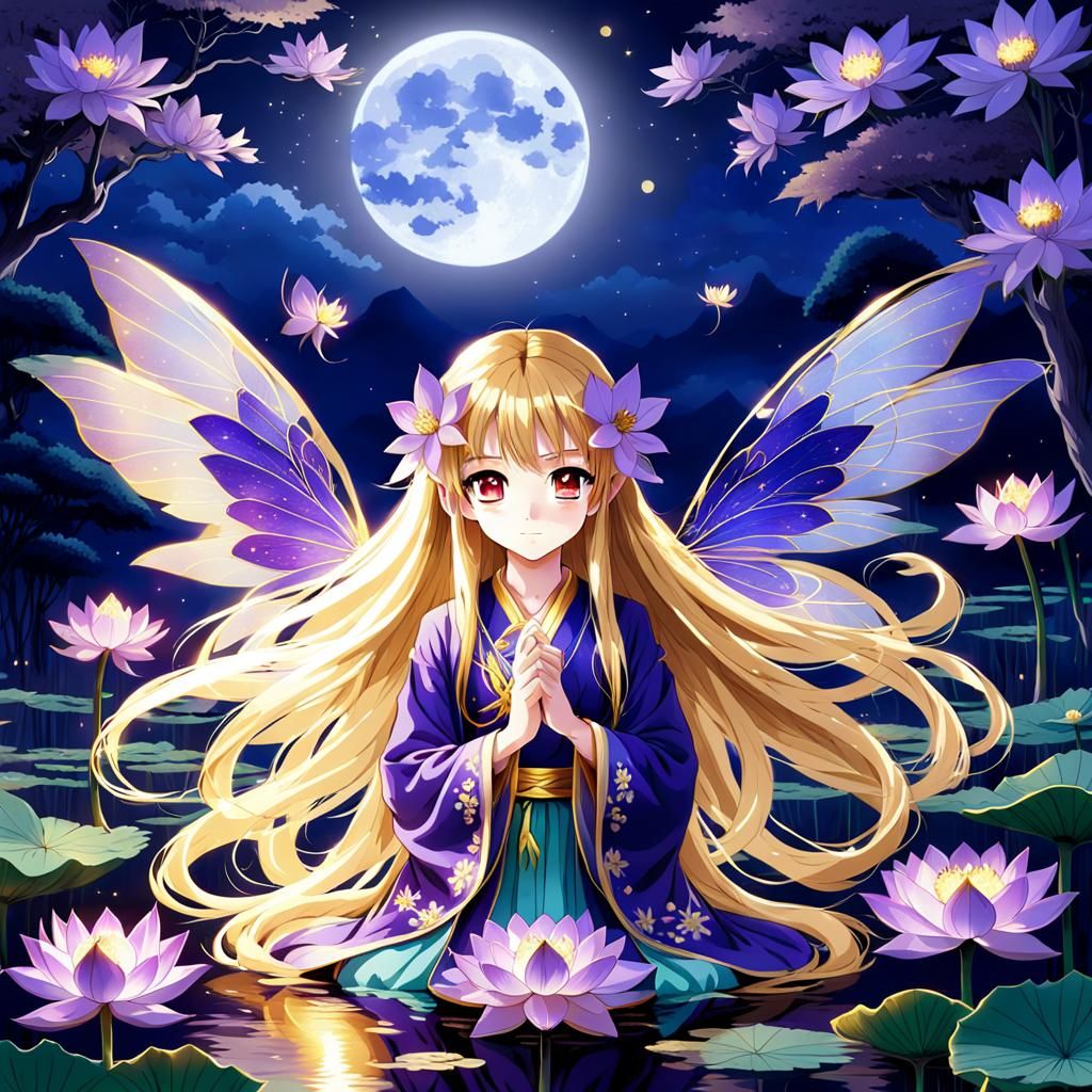 Lotus Fairy in Anime Style