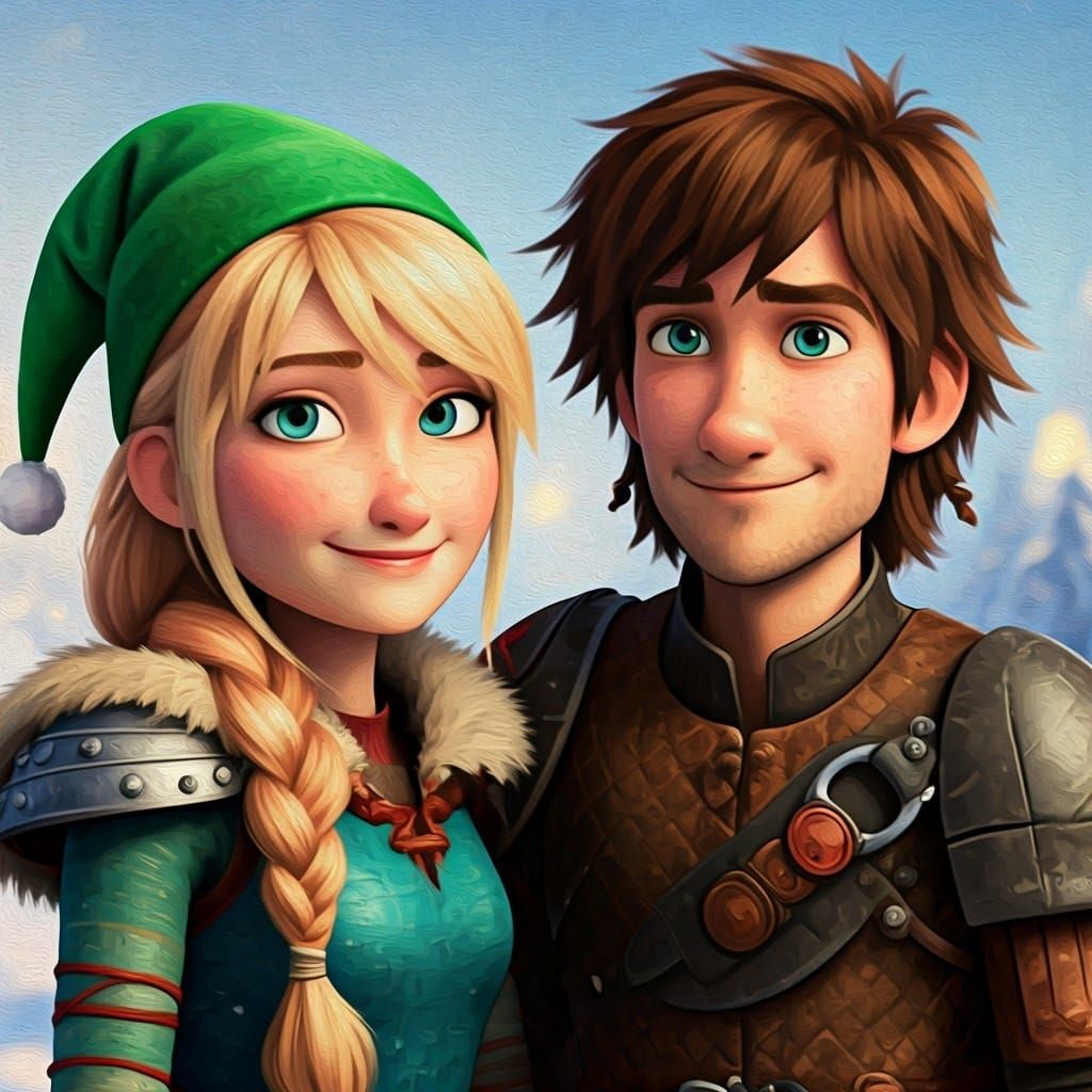 Hiccup and Astrid Share a Christmas Moment